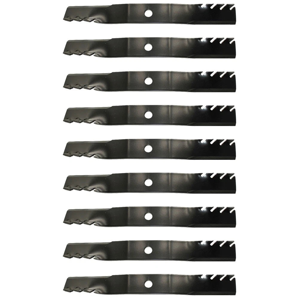 9 Pack: Toothed Mulching Blade Fits John Deere Replaces M128485