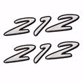 Rinker Boat Decals - 212 Gray White Vinyl 5 X 1 1/4 Inch (pair)