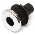 Hurricane Boat Thru-Hull Fitting - 1 1/8 Inch Black Silver