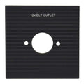 Bass CAT Boat Blank 12V Outlet Panel - Black Plastic with Lines