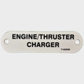 Carver Boat Label Tag 7160939 - Engine/Thruste R Charger White Plastic