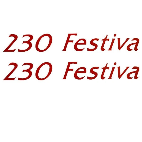 Rinker Boat Brand Decal - 230 Festiva 20 X 2 3/4 Inch Red (pair)