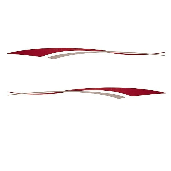 Rinker Boat Graphic Decals - Champagne - Red 62 1/2 X 4 3/8 Inch 2PC