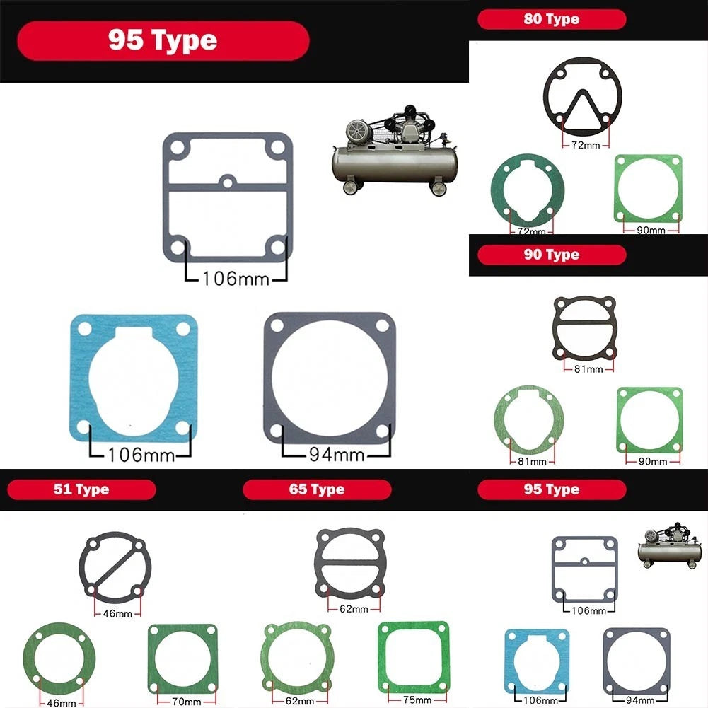 Head Gasket Set for Air Compressor Plastic Portable Rebuild Kit Tools Washers