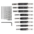 16Pcs Self Centering Drill Bit Set 5/64" - 1/4" Door Hinge Drill Bit Accessories