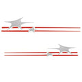 MasterCraft Boat Decals 758082 - Viper Red - Silver Raised Vinyl (set)