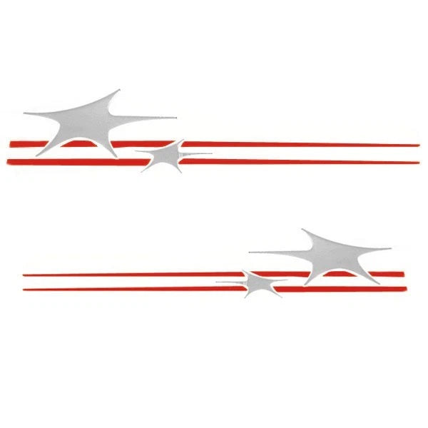 MasterCraft Boat Decals 758082 - Viper Red - Silver Raised Vinyl (set)