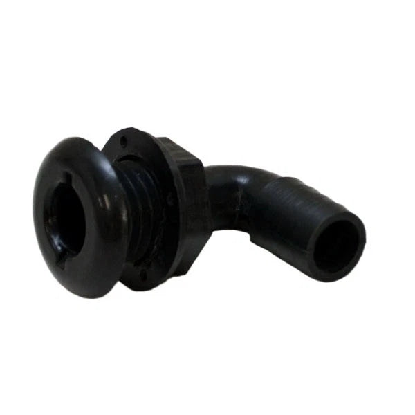 Lund Boat Thru Hull 1867732 - 90 Degree 3/4 Black Plastic