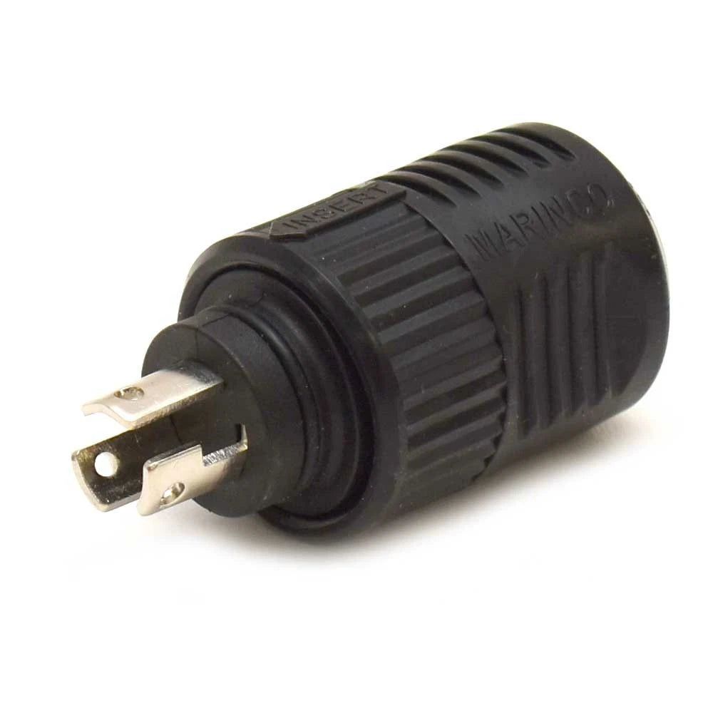 Marinco Boat Trolling Motor Plug 12VBP - 12/24/36V 3 Wire Black