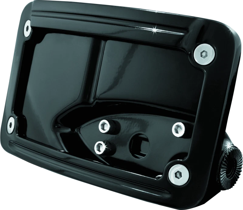 Kuryakyn Curved Horizontal Mount Side License Plate Holder for Motorcycles