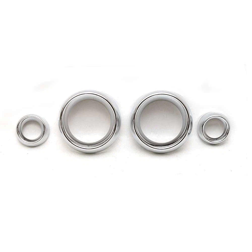 Boat Gauge Bezel Set - Silver Plastic 4PC