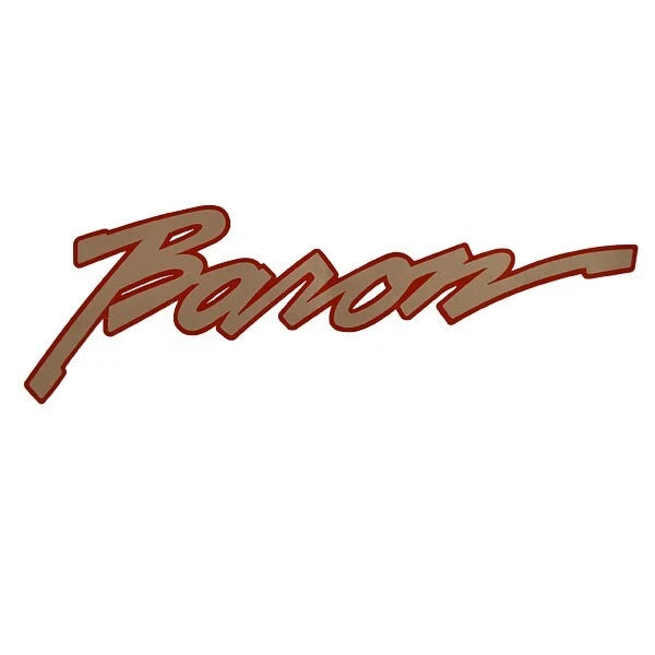 Lund Boat Decal 1988114 - Baron Logo Pewter Red Sticker