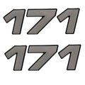 Mako Boat Raised Brand Decals 131423 - 170 Silver Sticker (pair)