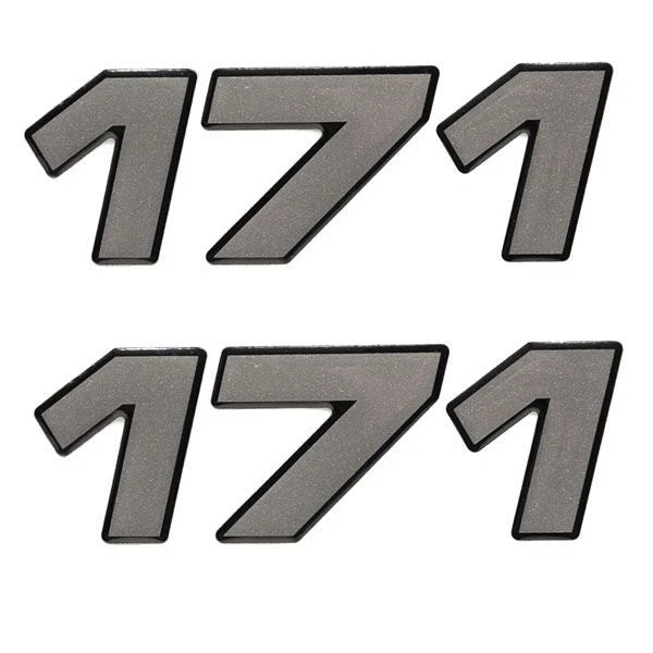 Mako Boat Raised Brand Decals 131423 - 170 Silver Sticker (pair)