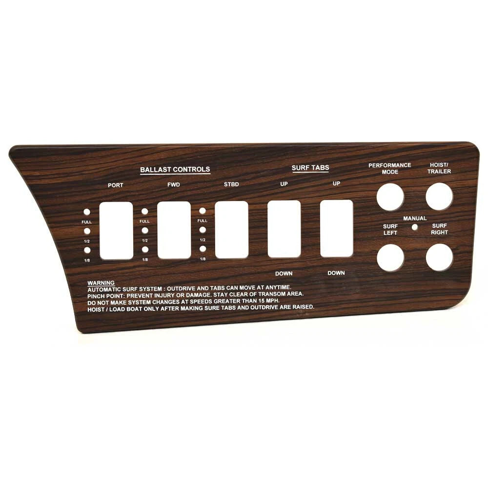 Cobalt Boat Blank Control Panel 502206MT - Ballast Surf Tabs Acrylic