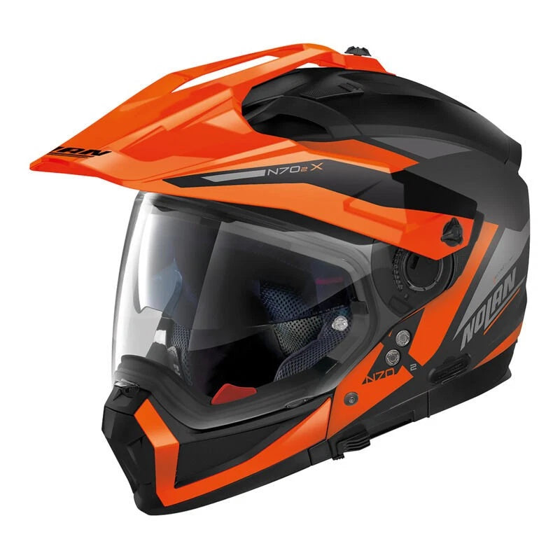 Nolan Helmet N70-2 X Adventure Stunner Flat Black/Orange/G Rey