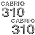 Larson Boat Raised Decals 0573072 - Cabrio 310 Black Silver (pair)