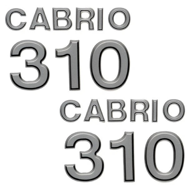 Larson Boat Raised Decals 0573072 - Cabrio 310 Black Silver (pair)