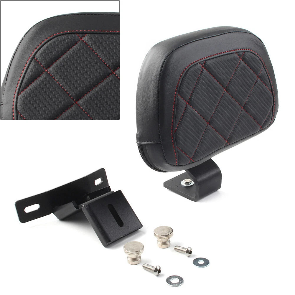 Driver Rider Backrest Pad for Harley Touring CVO Road Electra Glide 2009+ Black