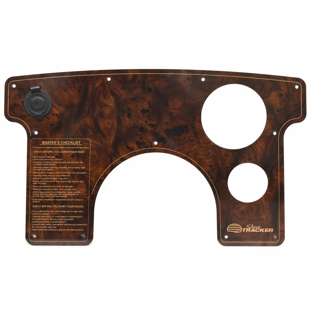 Sun Tracker Pontoon Boat Blank Dash Panel 167831 - Woodgrain
