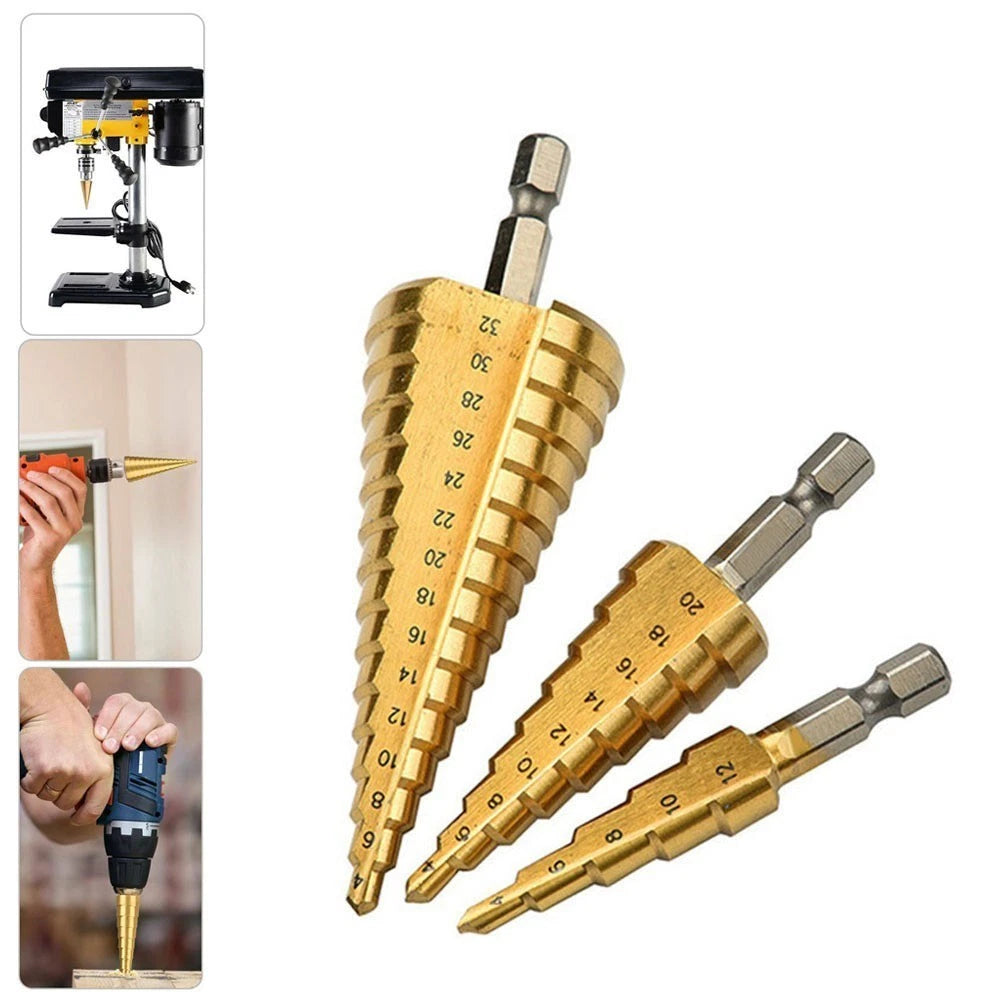 Large HSS Step Cone Drill Finish Bit Two Flute Hole Cutter 4-12 20 32mm