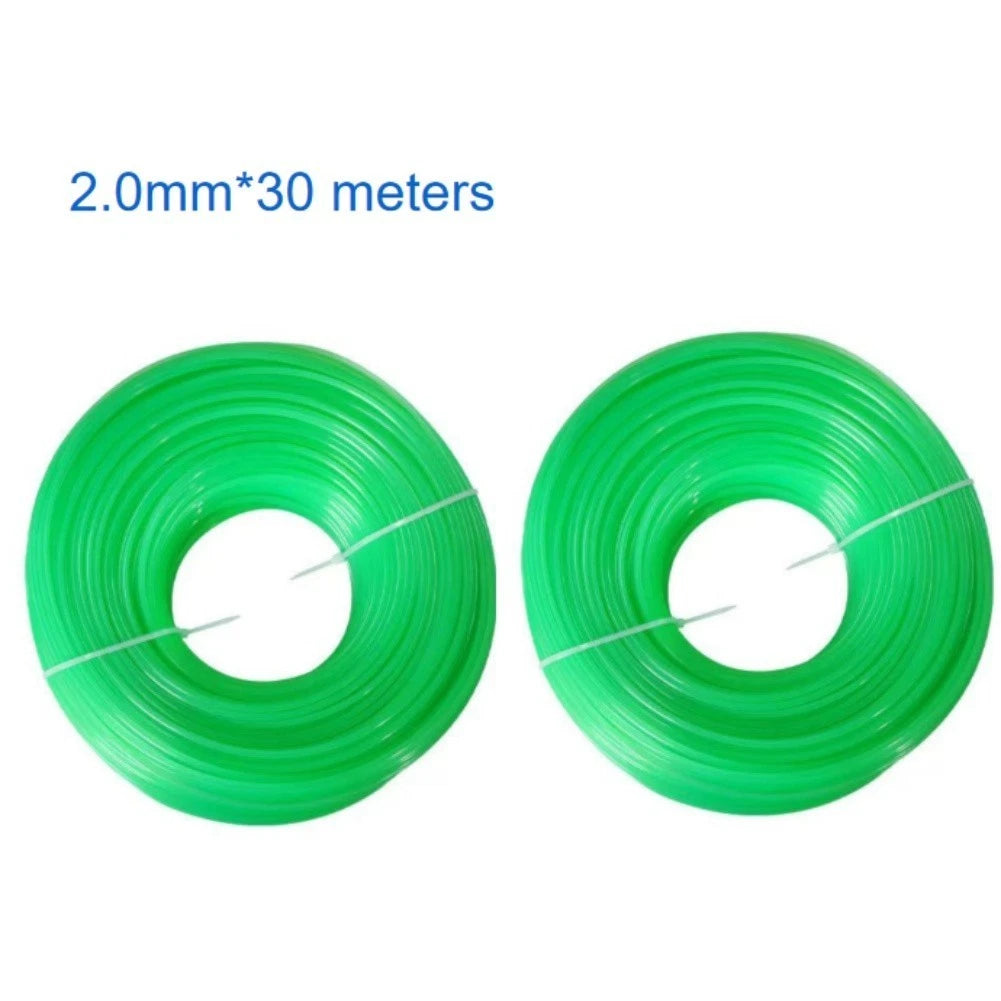2 Rolls Nylon Trimmer Line 30 Meters 1.6mm 2.0mm for Garden and Lawn Tools