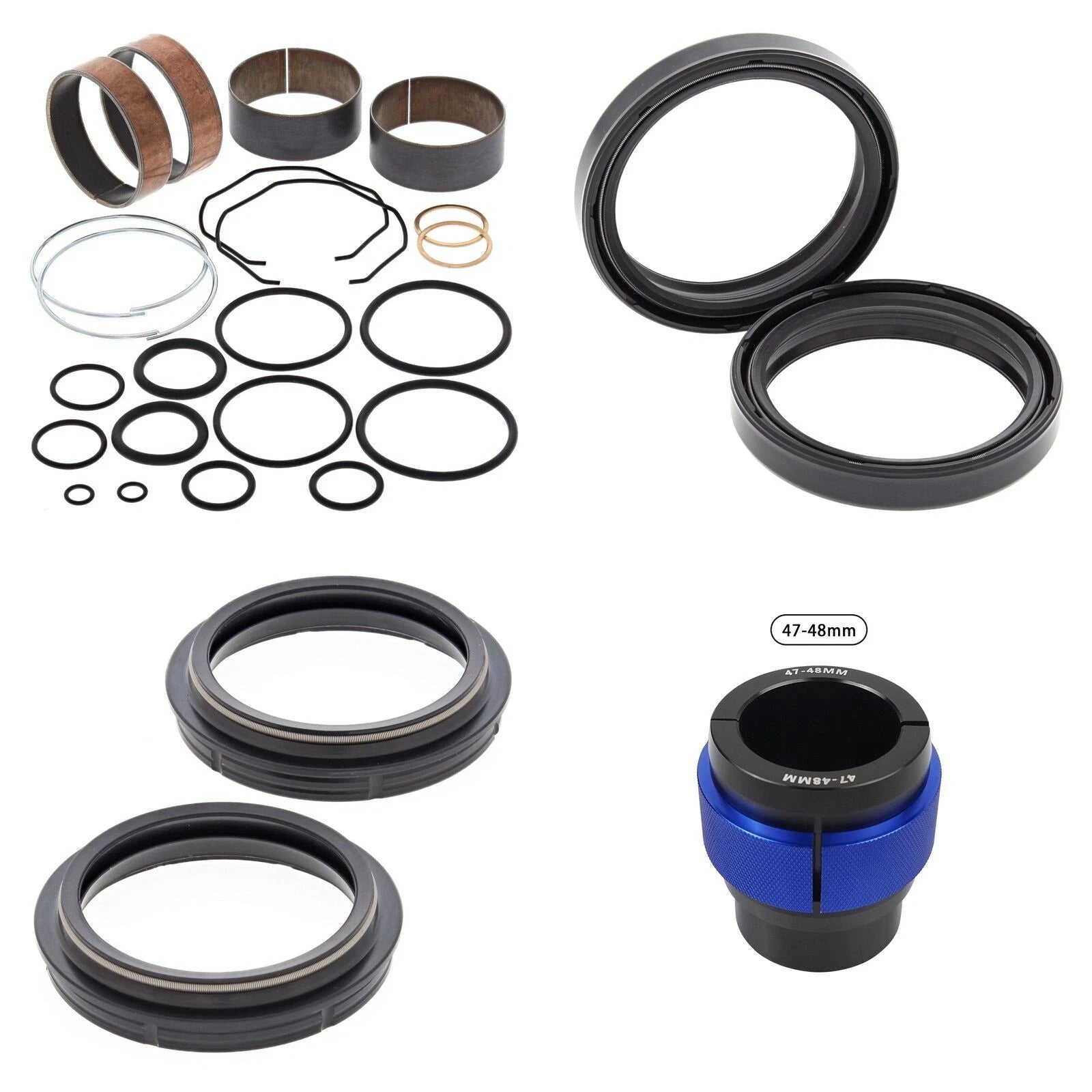 Complete Front Fork Rebuild Kit for Kawasaki KX450F 2013-2014 with Driver