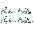 Rinker Flotilla Boat Model Decals - Teal Stickers (pair)