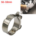 1PCS Motorcycle Exhaust Pipe Clamp 59mm Stainless Steel Muffler Fixed Caliper
