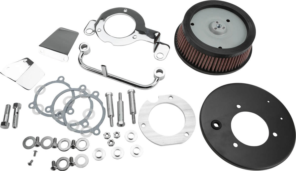 HARDDRIVE M8 Round Hi Performance Chrome Air Cleaner & Breather Kit for Harley