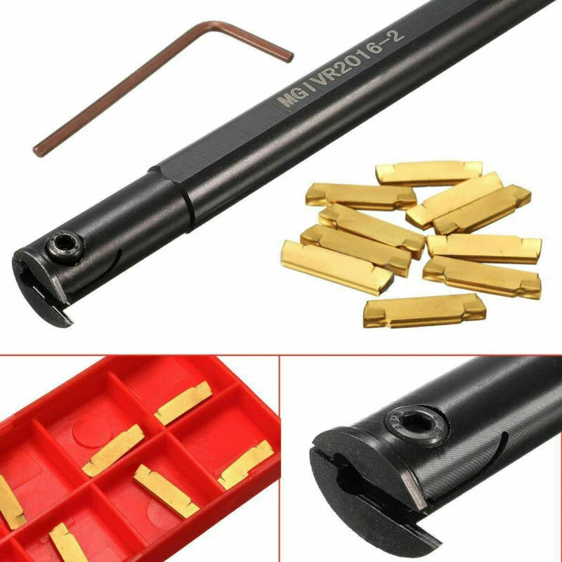 MGIVR2016-2 for Lathe Turning Tool Boring Bar Holder + 10pc MGMN200 Inserts +
