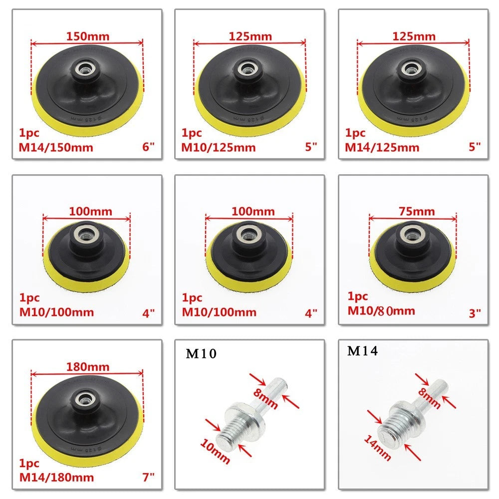 3 - 4 - 5/6/7 Polishing Buffing Bonnet Polisher Wheel Pad Disk or Drill Rod
