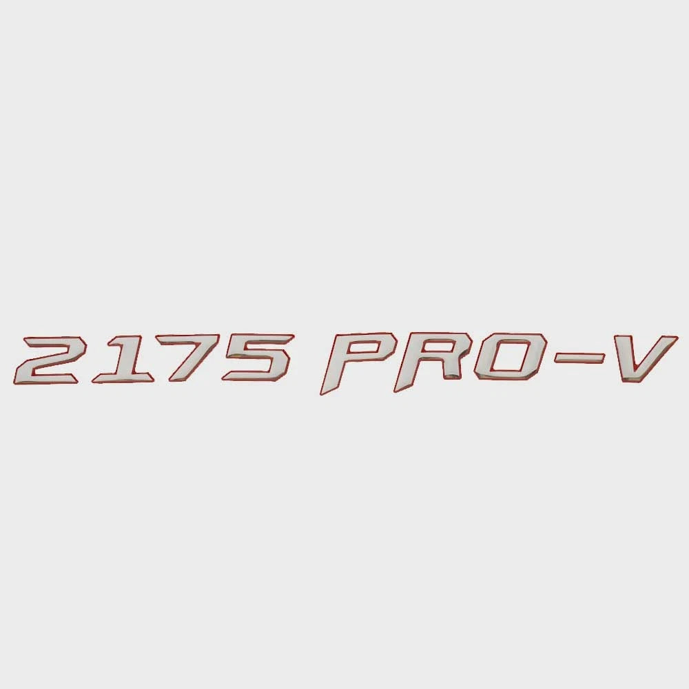 Lund Boat Raised Emblem Decal 2338895 - 2175 Pro-V 15 1/2 Inch Silver Red