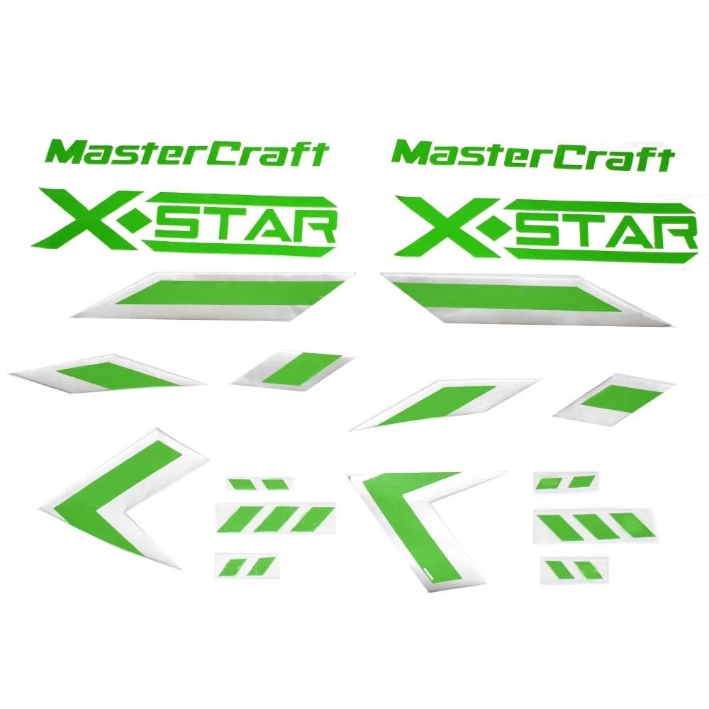 MasterCraft X Star Boat Raised Decals 750171 - Lime Green (18 PC Kit)