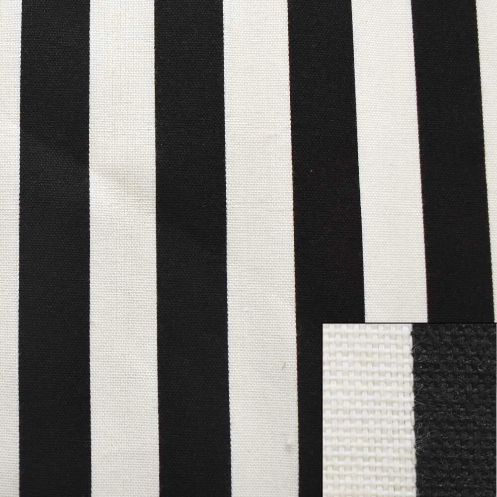 Boat Woven Pattern Canvas Fabric - Striped Black White 57 Inch (YD)