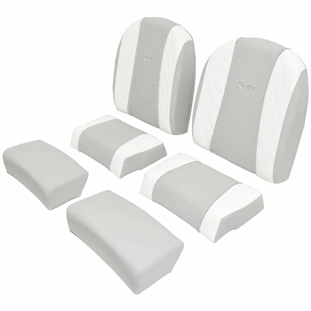 Ranger Boat Leaning Post Seat Cushions - 2510 - 2660 Bay Gray White
