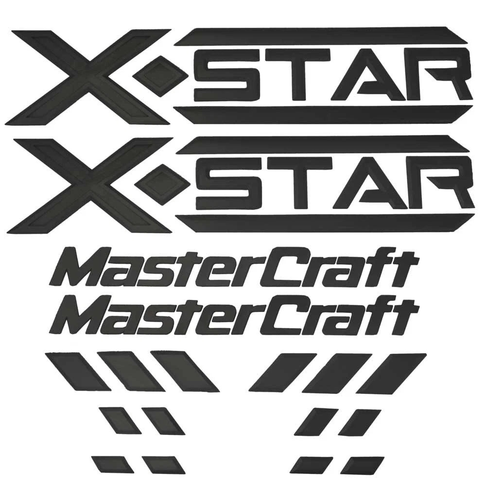 MasterCraft X Star Boat Raised Decals 7501591 - Black (10 PC Kit)