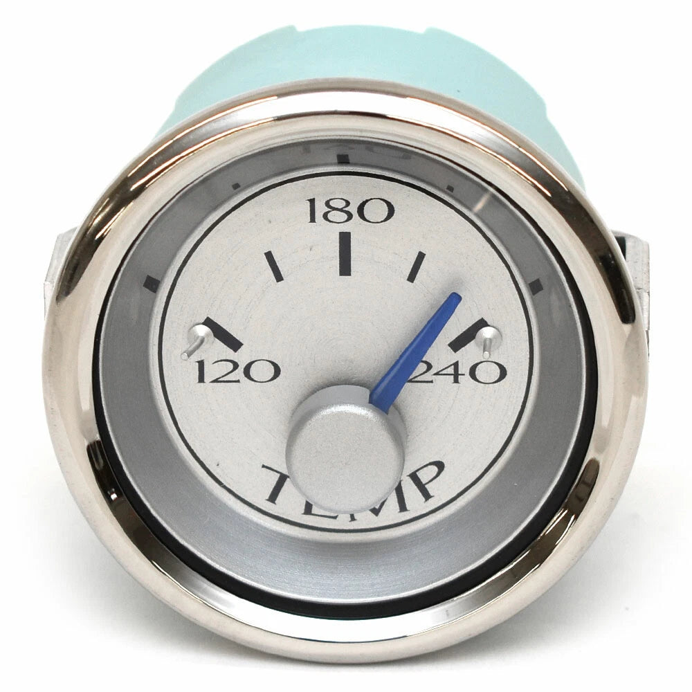 VeeThree Boat Temperature Gauge 781905PDFB - Metallic Silver - Blue