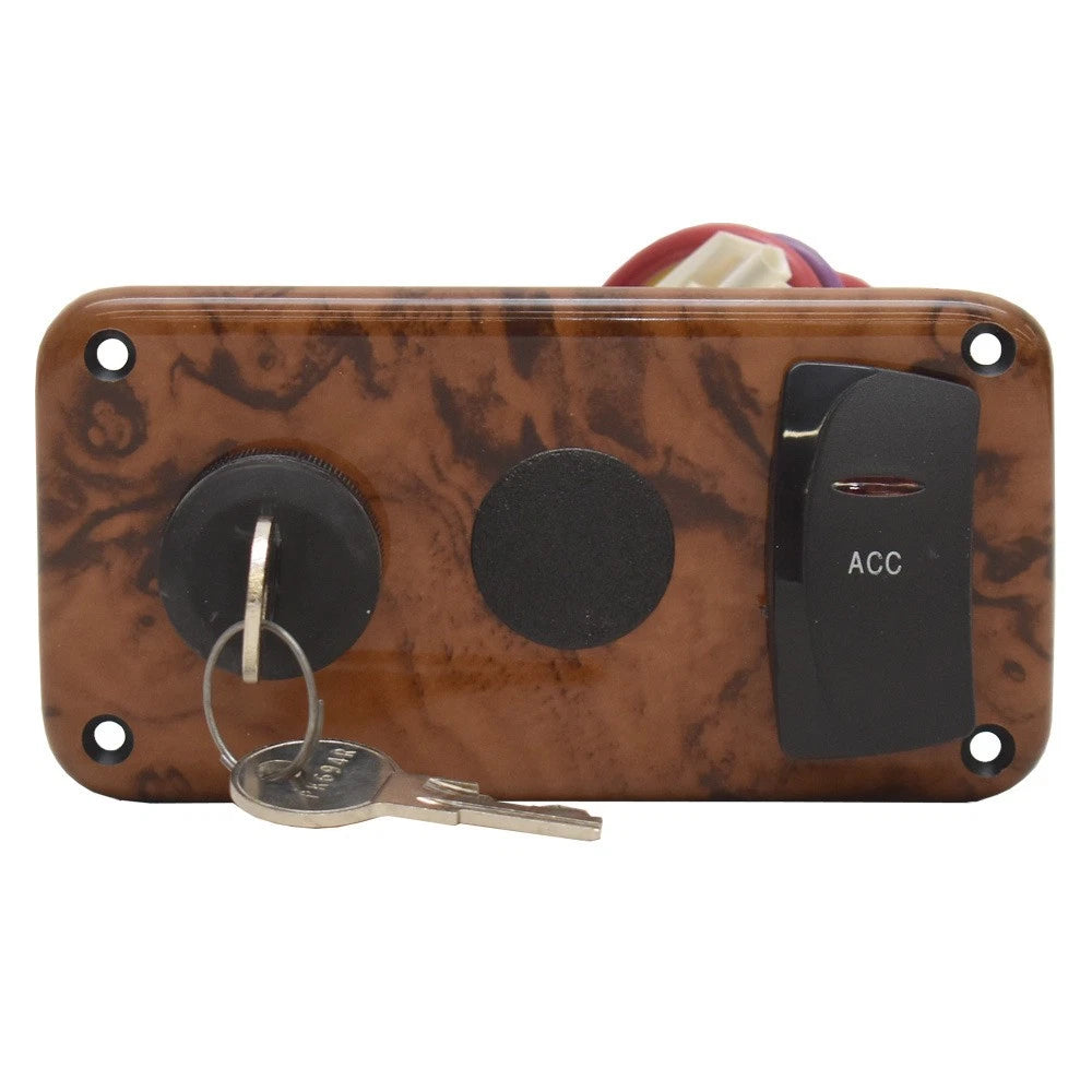 Boat Ignition Panel K 288-007 - 3 Position Woodgrain