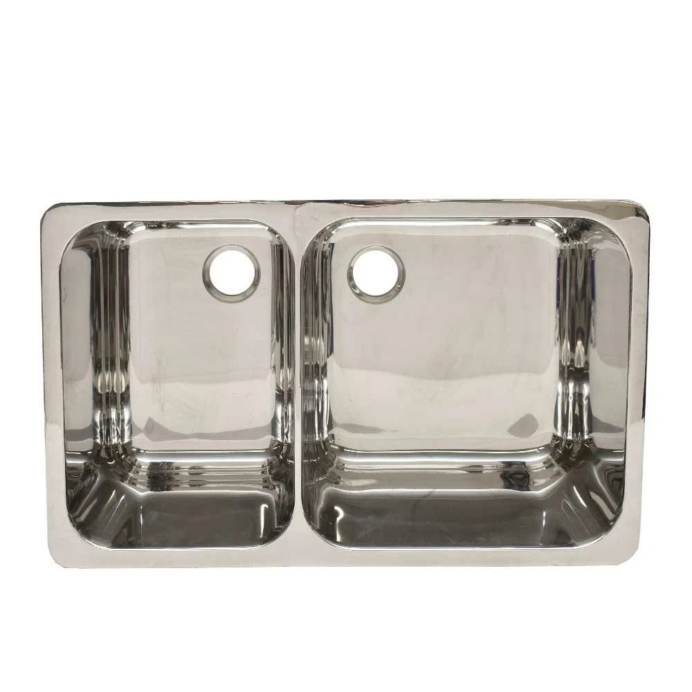 Scandvik Boat Double Sink 10236 - Stainless Steel Mirror