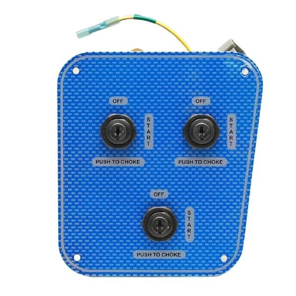 Wellcraft Boat Ignition Switch Panel 025-4123 - Triple Engine Blue