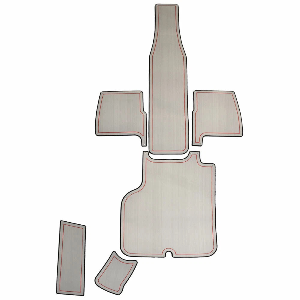 Cobalt Boat Non-Skid Cockpit Mats 403737 - 220S Gray - Red (6 PC)
