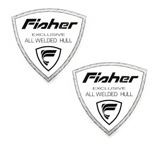 Fisher Boat Brand Decals 31245 - Black/Clear Sticker (pair)
