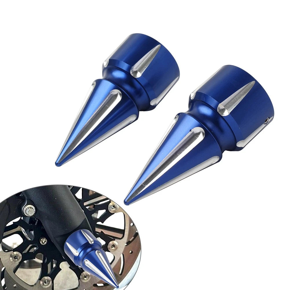 Front Axle Cap Nut Cover 3.6" for Harley Softail 07+ Dyna 08+ Street Glide Blue