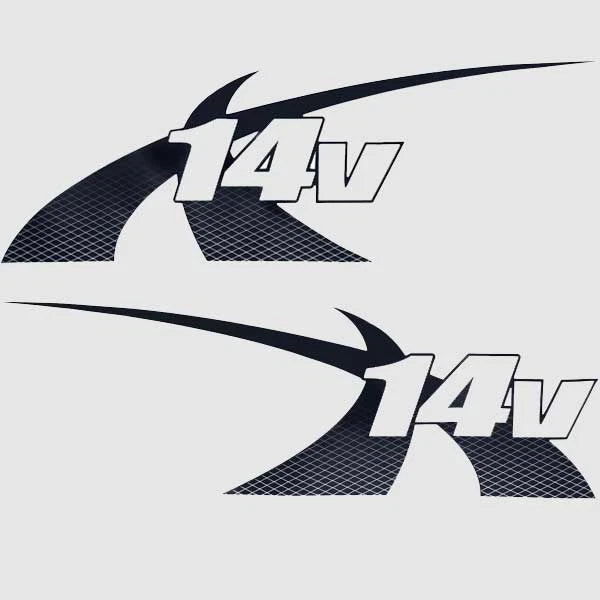 MasterCraft Boat Hull Decals 7501524 - X14v Blue Stickers (set of 2)