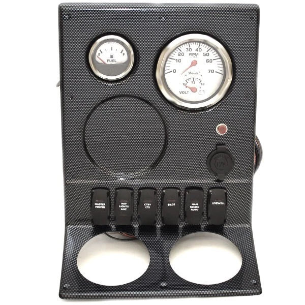 Lund Boat Gauge Switch Panel 2156710 - 14 1/4 X 9 7/8 Inch Spun Silver