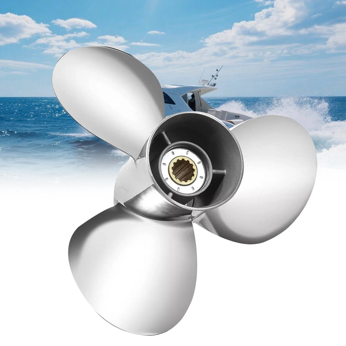 11 1/8×13 SS Propeller for Yamaha 40-60HP 13 Spline RH Strong Thrust,Buy Now