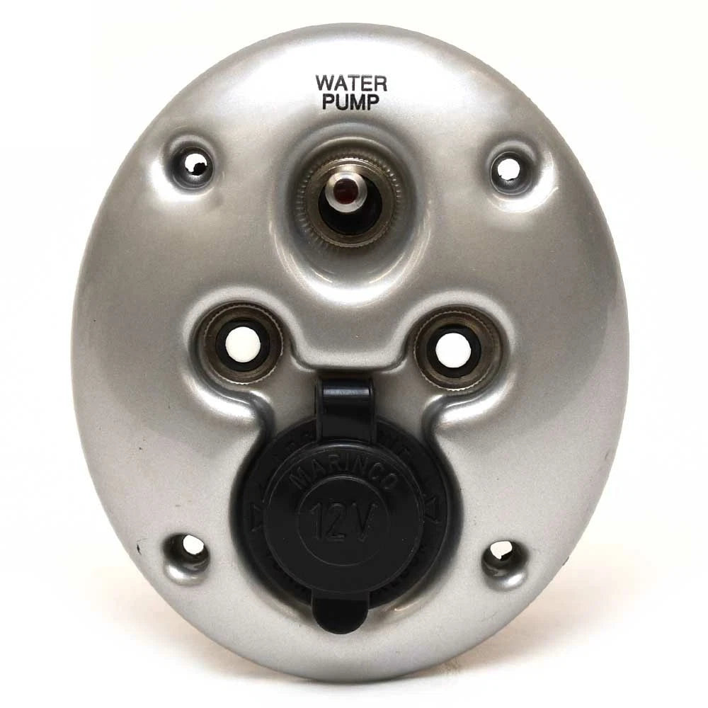 Starcraft Boat Switch Panel 1487267 - 1915 DB with Receptacle Water Pump Silver
