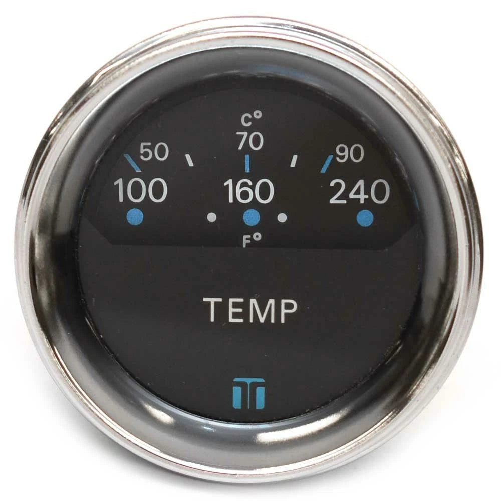 Teleflex Boat Temperature Marine Gauge 1170771 - 2 Inch Silver Black