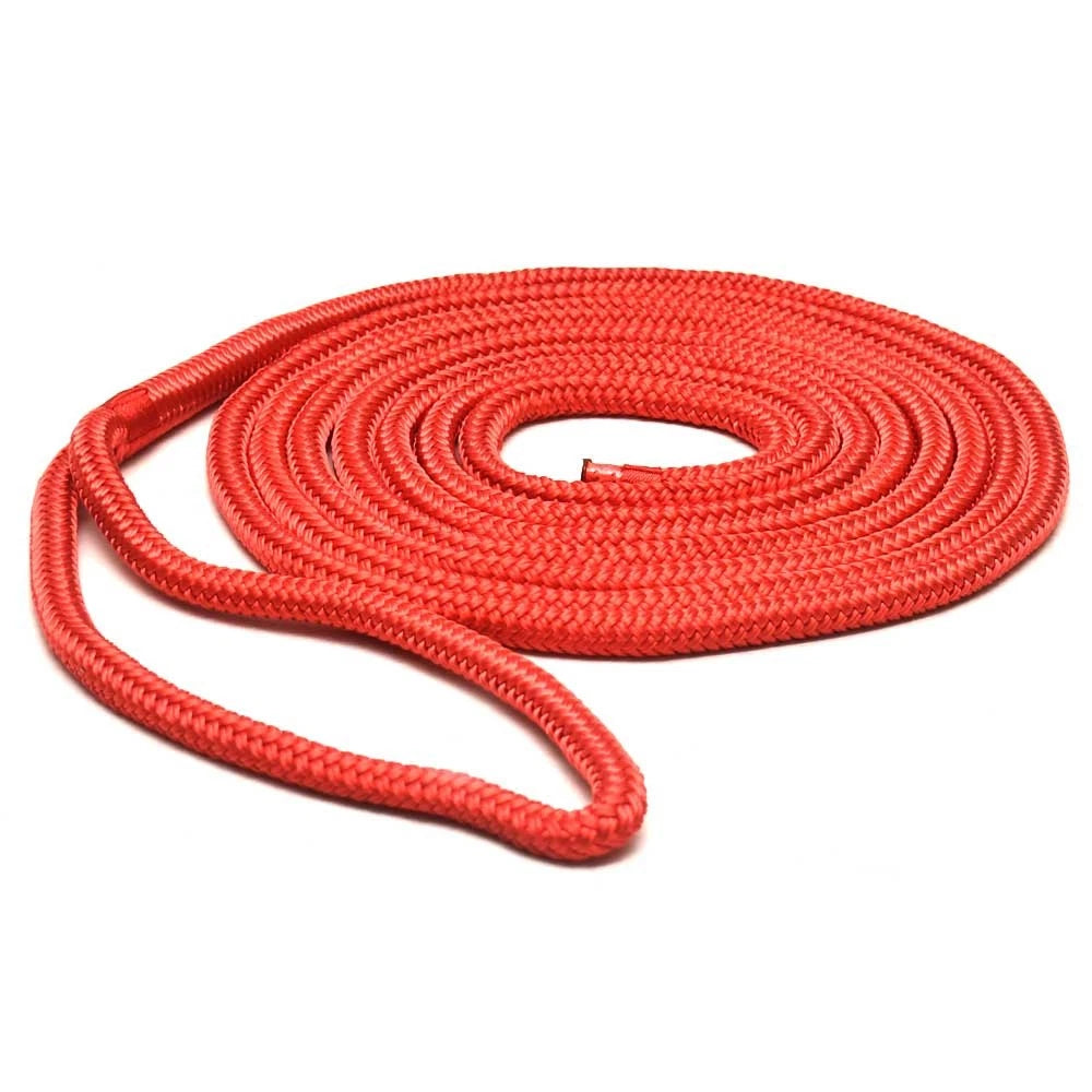 SeaGrace Boat Dock Line - Double Braided 1/2 Inch X 15 FT Red